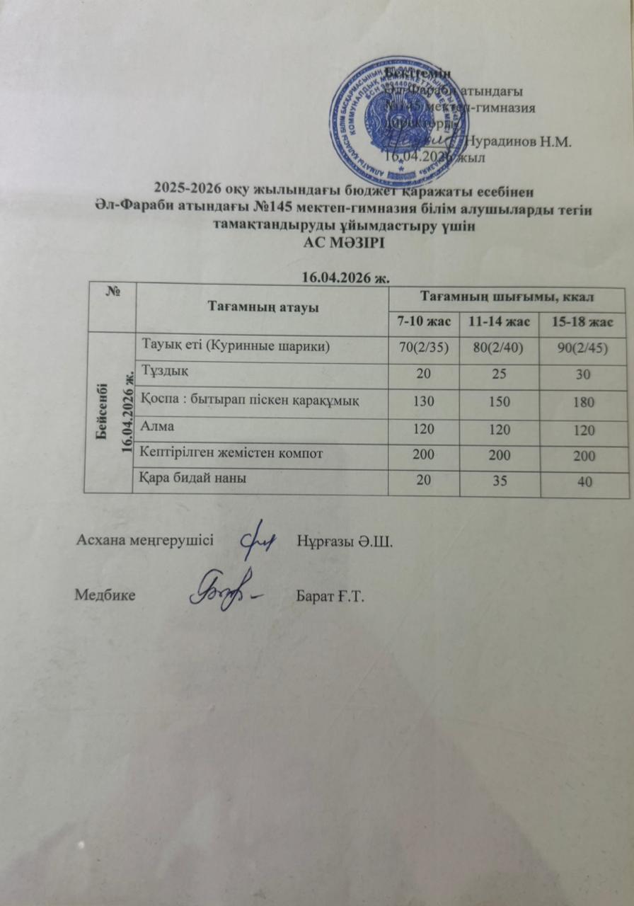 Ас мәзірі 16.04.2026