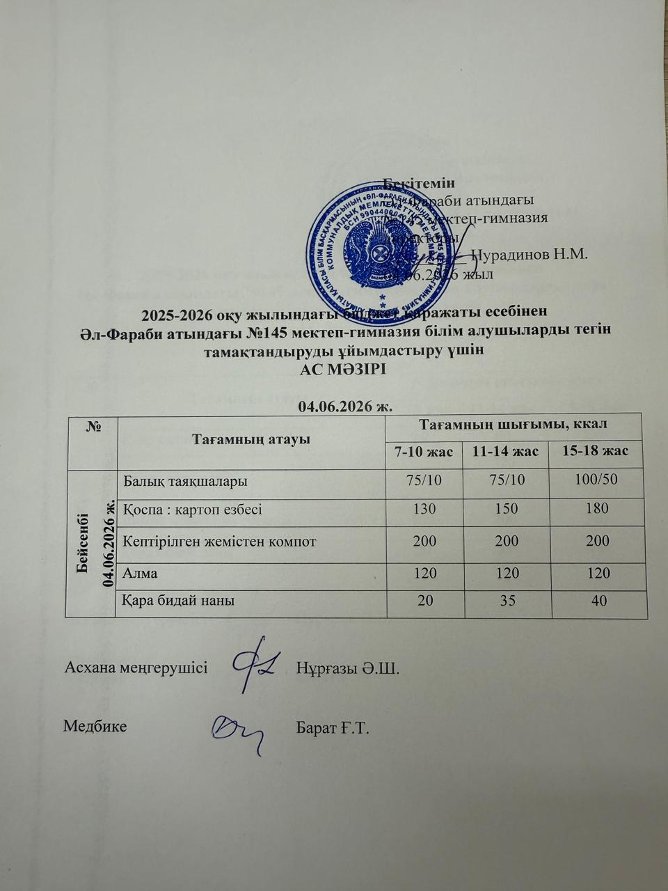 Ас мәзірі 04.06.2026